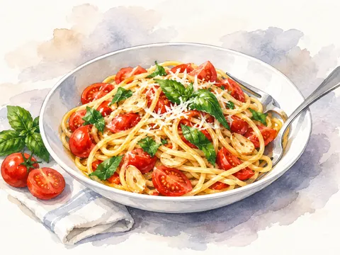 Tomato and basil spaghetti